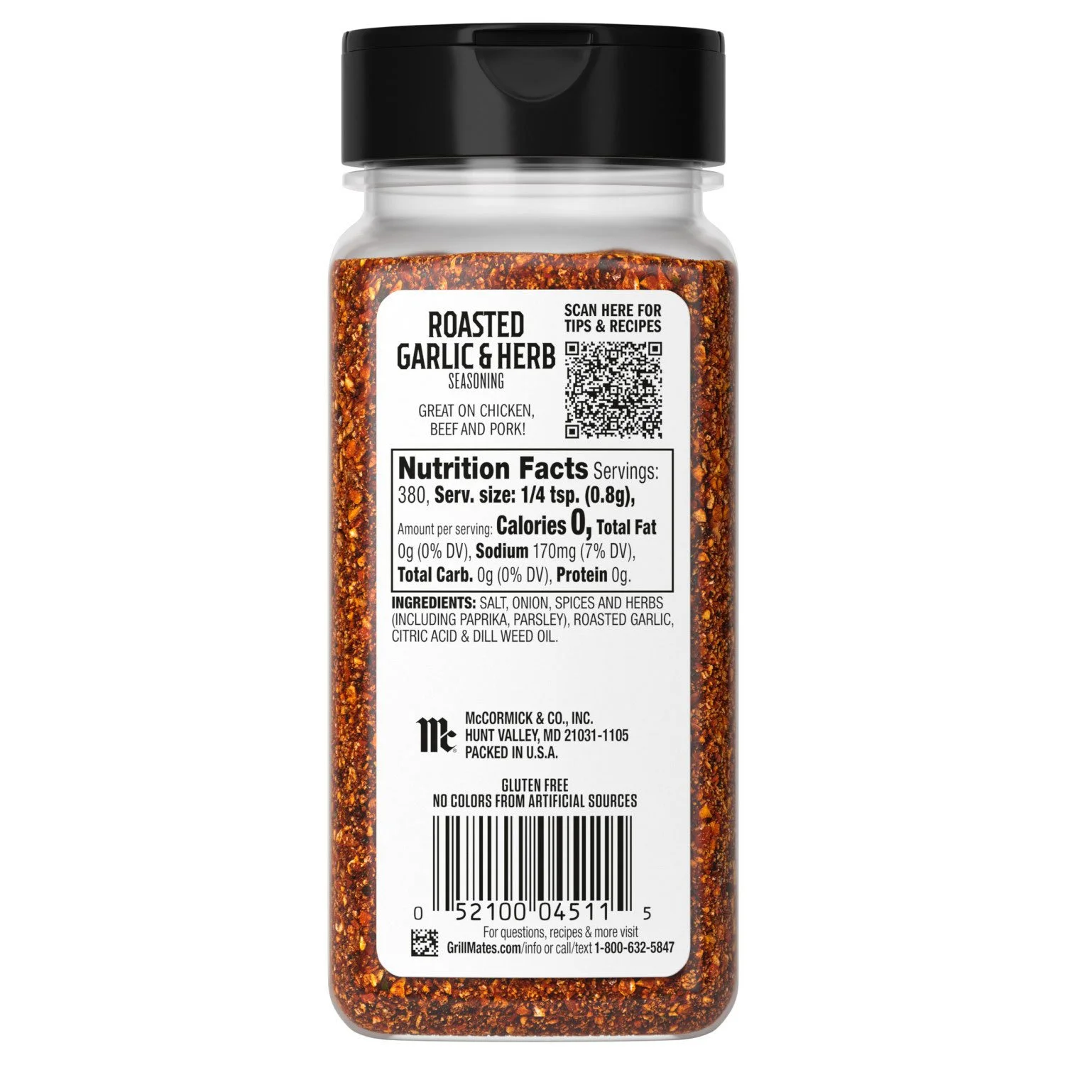 McCormick Grill Mates Roasted Garlic & Herb Seasoning, 10.75 oz. - Image 5